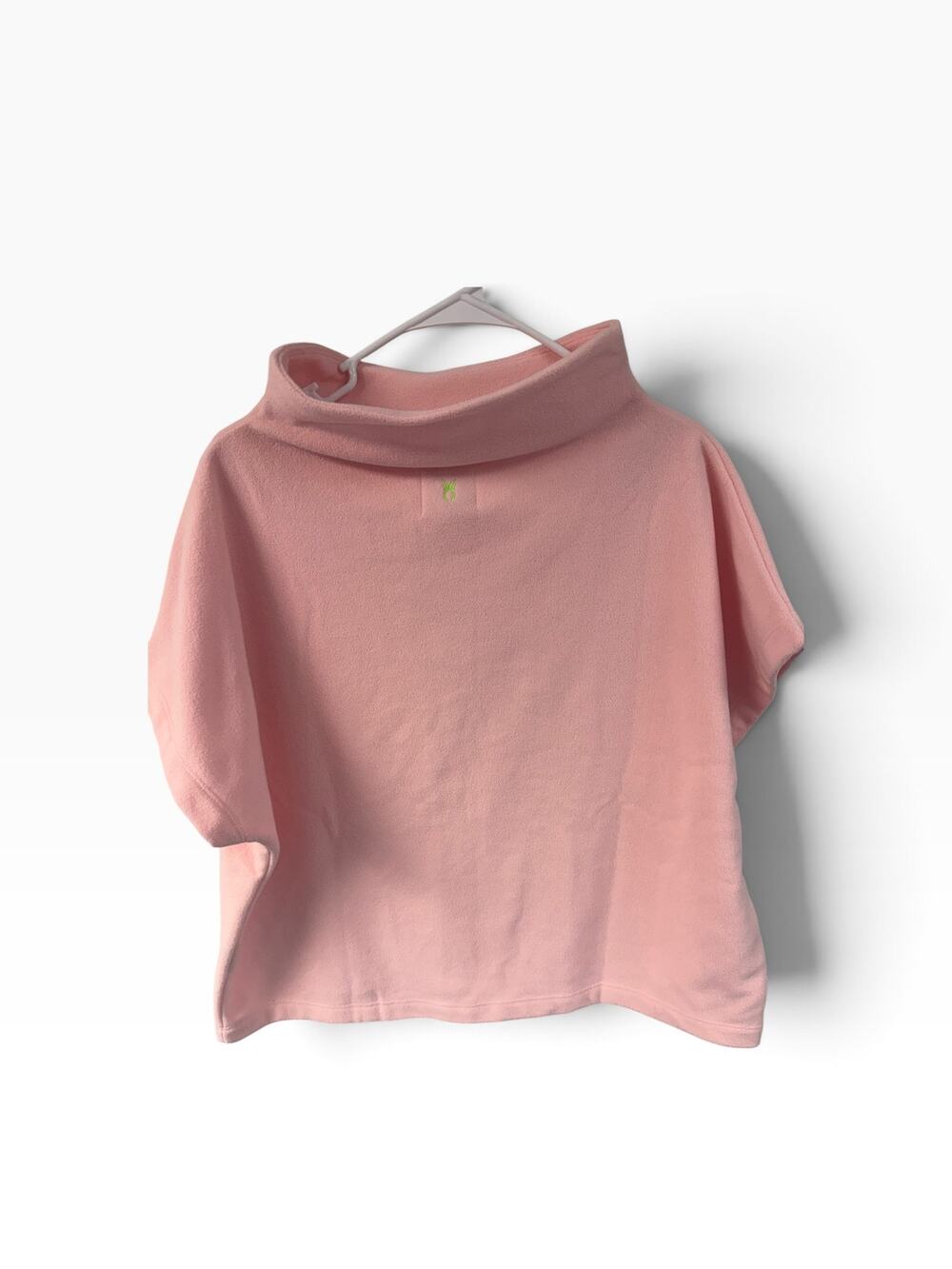 Dudley Stephens Pink Fleece Mock Neck Short Sleeve Top XL Preppy Country Club